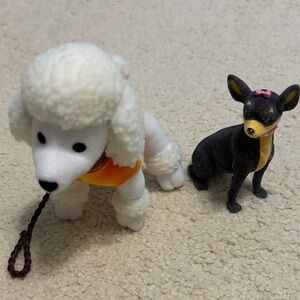 American Girl Julie White and Black Dog Figurine Set